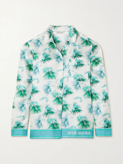 Max Mara Palm tree print silk shirt at Collagerie