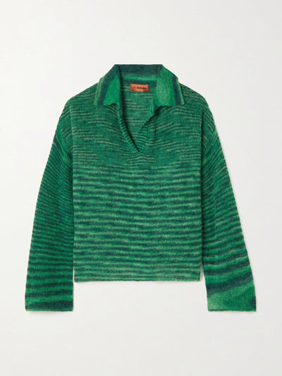 Missoni Green knitted polo jumper at Collagerie