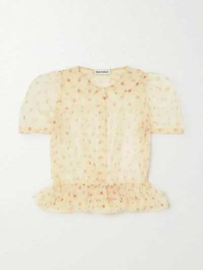 Molly Goddard Polka-dot tulle blouse at Collagerie