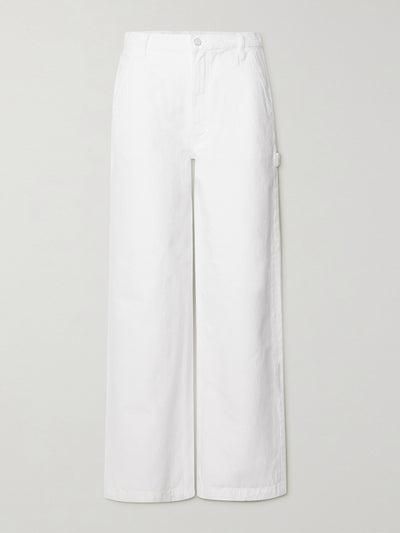 Mother White high-rise straight-leg jeans at Collagerie