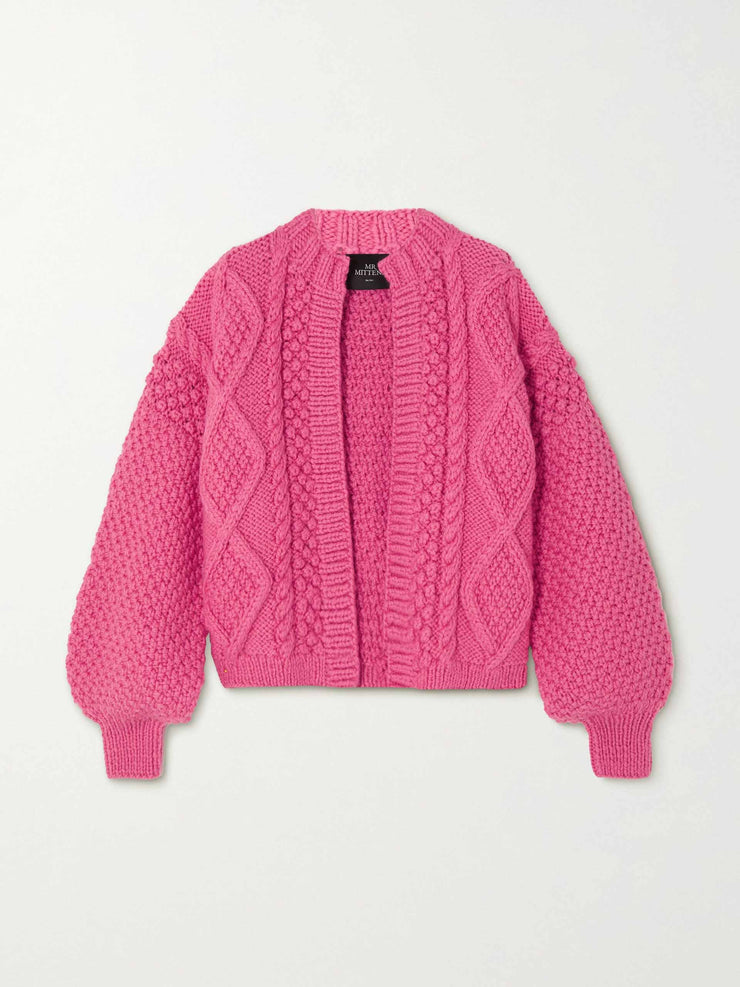 Pink wool cardigan