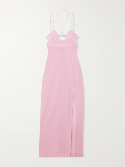 Nensi Dojaka Pink cutout cotton-voile maxi dress at Collagerie