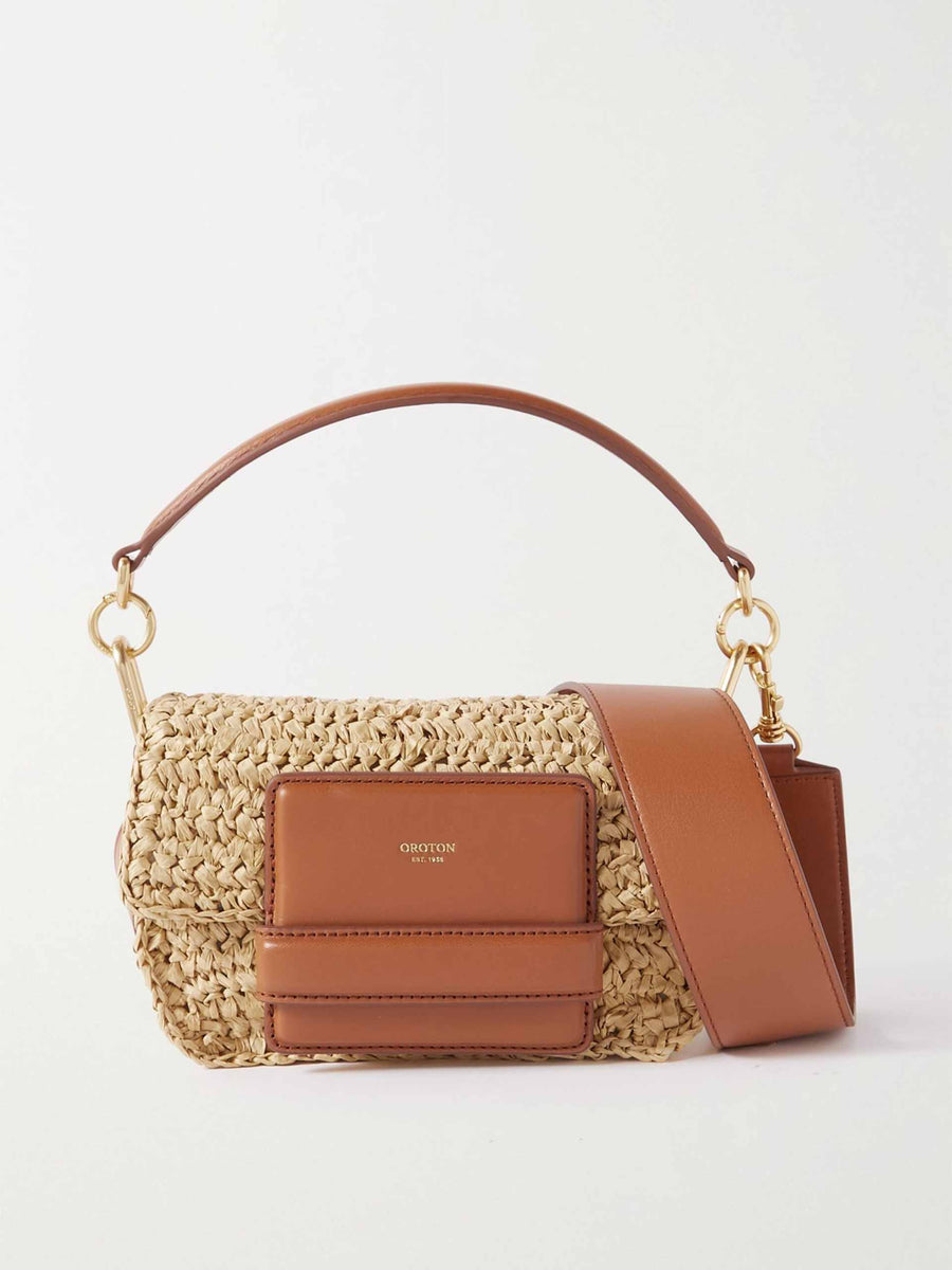 Brown raffia crossbody bag – Collagerie