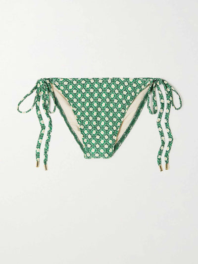 Peony Green floral-print bikini briefs at Collagerie