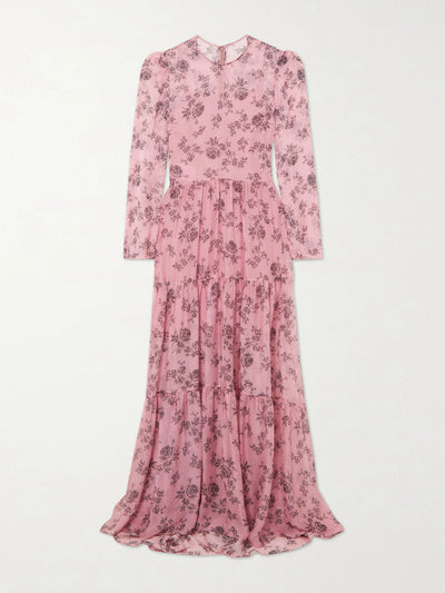 Philosophy Di Lorenzo Serafini Pink floral-print silk-voile maxi dress at Collagerie