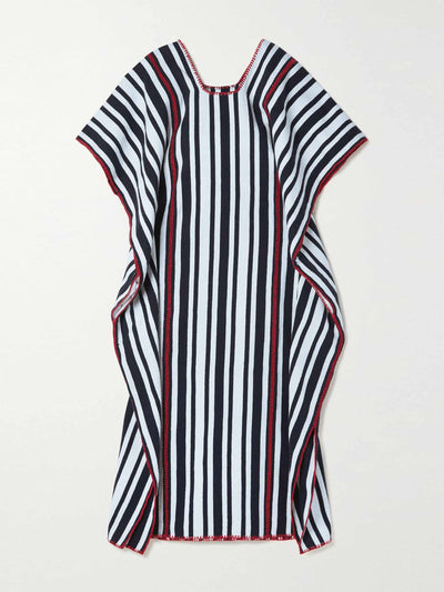 Pippa Holt Navy and red striped kaftan at Collagerie