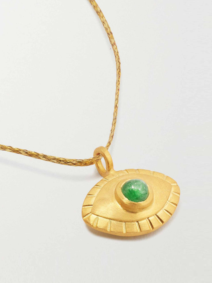 Gold plated and tsavorite necklace