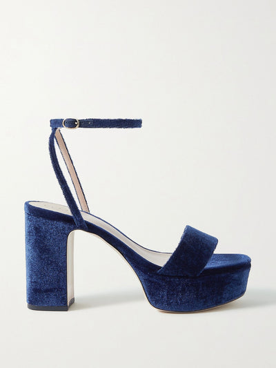 Porte & Paire Velvet platform sandals at Collagerie