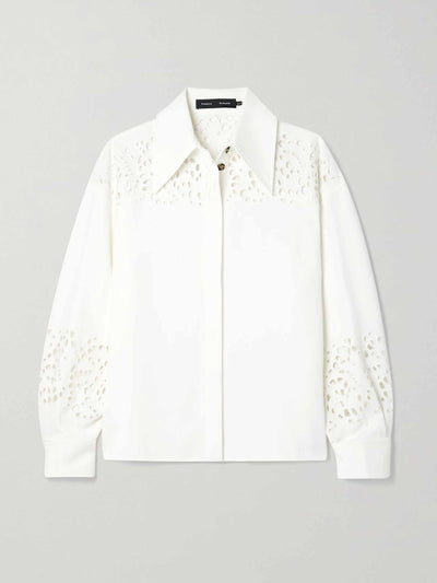 Proenza Schouler Broderie anglaise crepe shirt at Collagerie