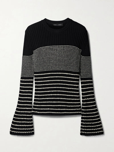 Proenza Schouler Black striped ribbed-knit sweater at Collagerie