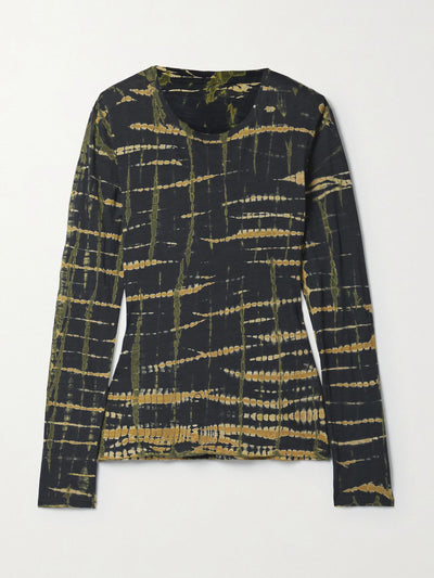 Proenza Schouler Black tie-dye long sleeved t-shirt at Collagerie