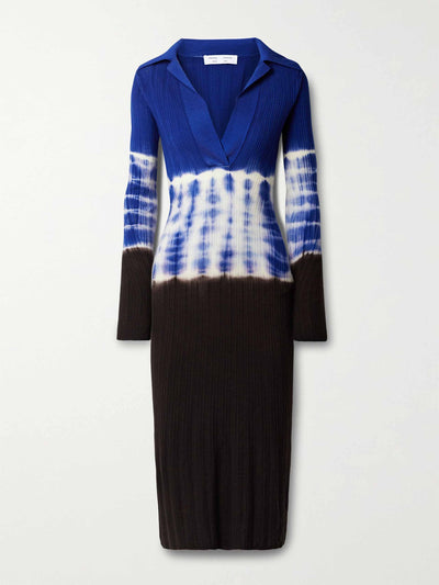 Proenza Schouler White Label Blue dip dye ribbed-knit dress at Collagerie