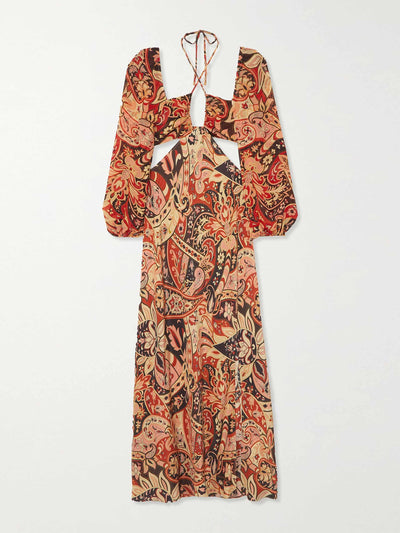 Rixo Paisley print cutout maxi dress at Collagerie