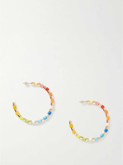 Roxanne Assoulin Gold tone and enamel hoop earrings at Collagerie