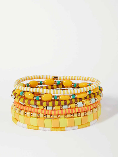 Roxanne Assoulin Yellow and gold-tone set of eight bracelets at Collagerie