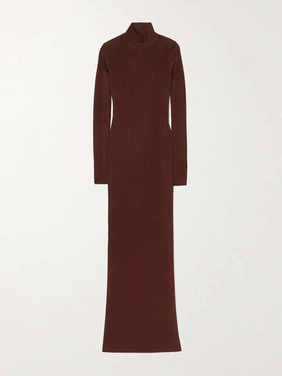 Saint Laurent Knitted turtleneck maxi dress at Collagerie