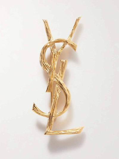 Saint Laurent Gold-tone brooch at Collagerie