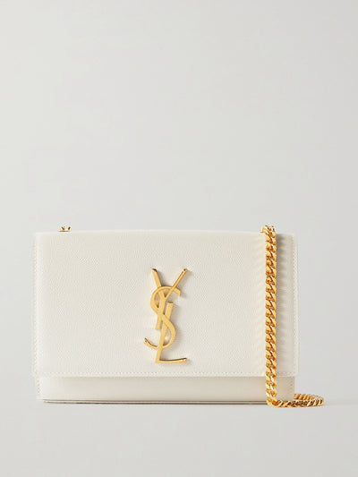 Saint laurent White textured leather shoulder bag at Collagerie