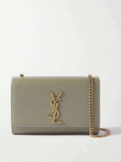Saint Laurent Light green small textured crossbody bag at Collagerie