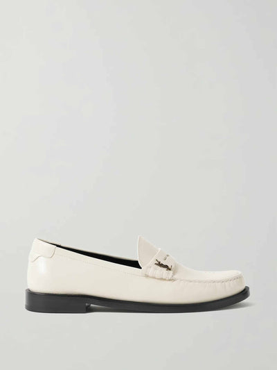 Saint Laurent Off-white leather loafers at Collagerie
