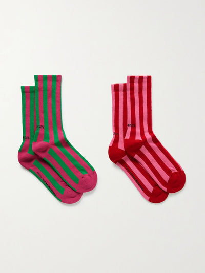 Socksss Intarsia stretch organic cotton-blend socks (set of 2) at Collagerie