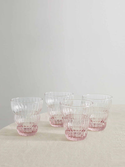 Soho Home Pink ombre glass tumblers (set of 4) at Collagerie