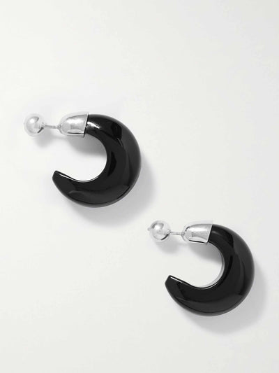 Sophie Buhai Donut silver onyx hoop earrings at Collagerie