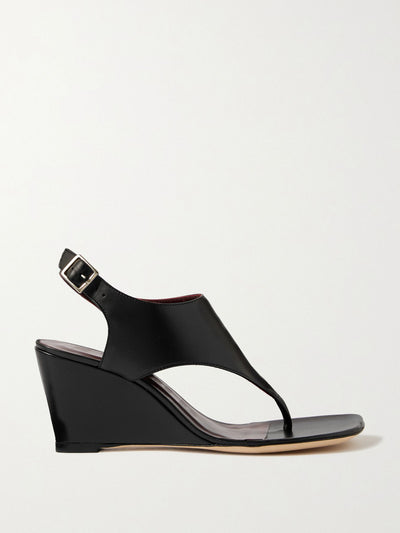 Staud Alex leather wedge sandals at Collagerie