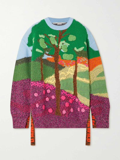 Stella Mccartney Tree of Life intarsia wool and cotton-blend sweater at Collagerie