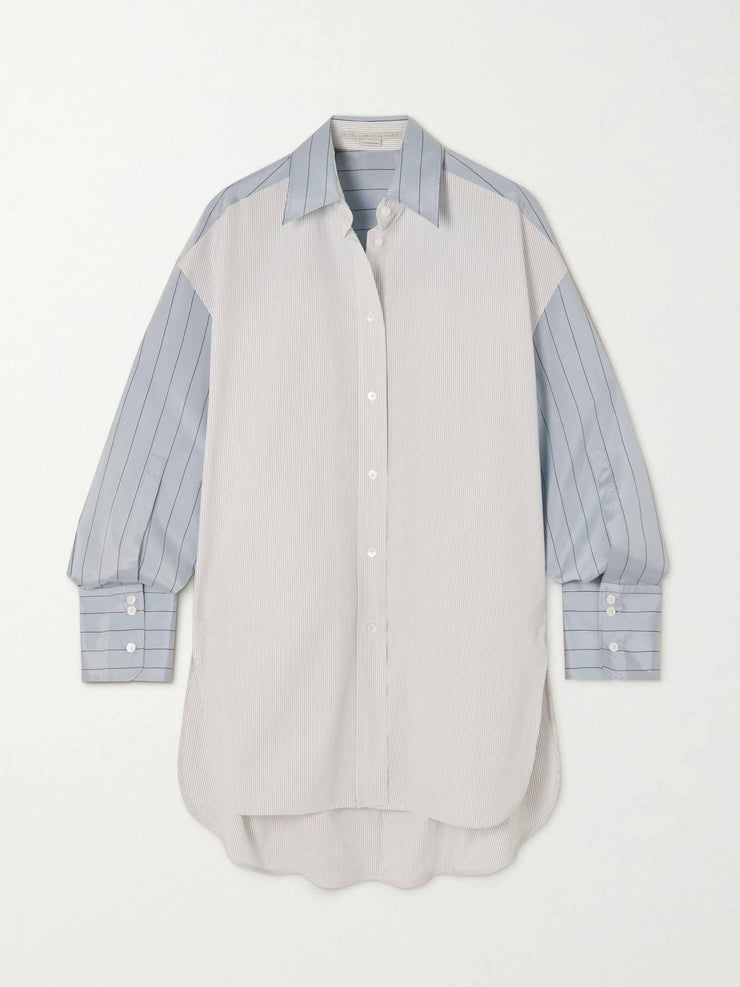 Oversized pinstriped organic cotton shirt