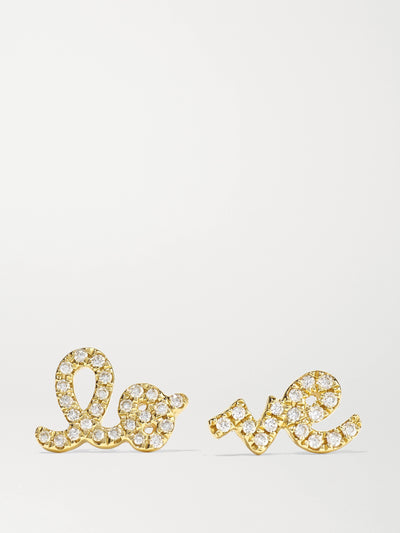 Sydney Evan Love 14-karat gold diamond earrings at Collagerie