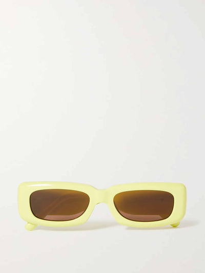 The Attico Yellow rectangular frame sunglasses at Collagerie