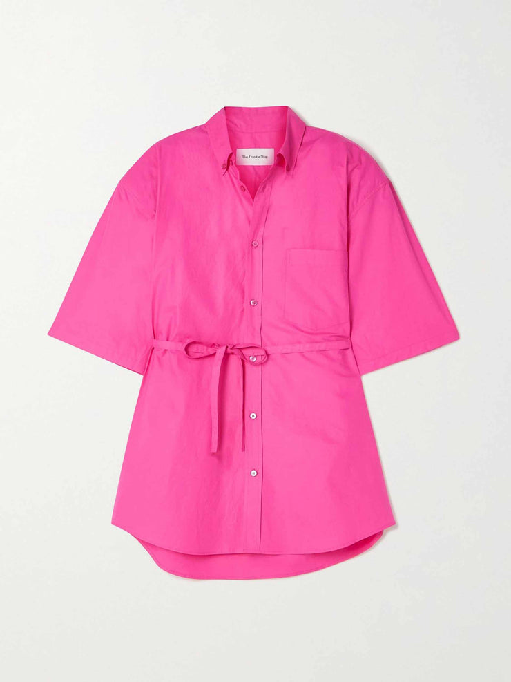 Pink belted shirt