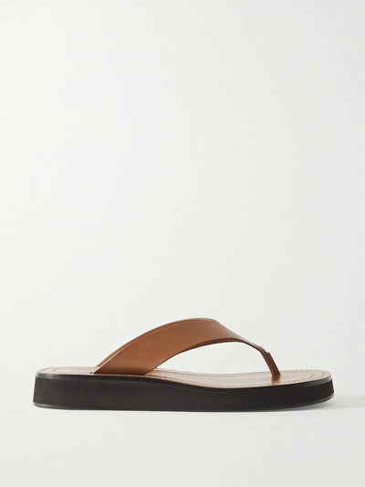 The Row Leather platform flip flops at Collagerie