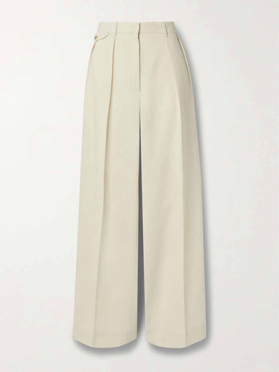 The Row Off-white pleated trousers at Collagerie