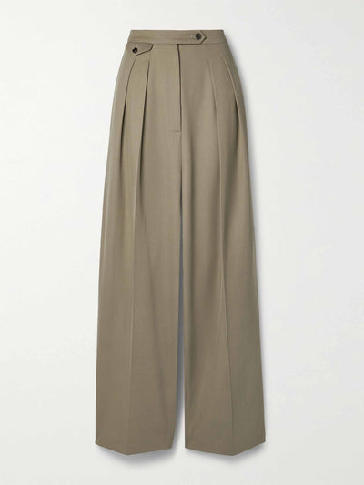 The Row Marcellita pleated wool-twill wide-leg pants at Collagerie