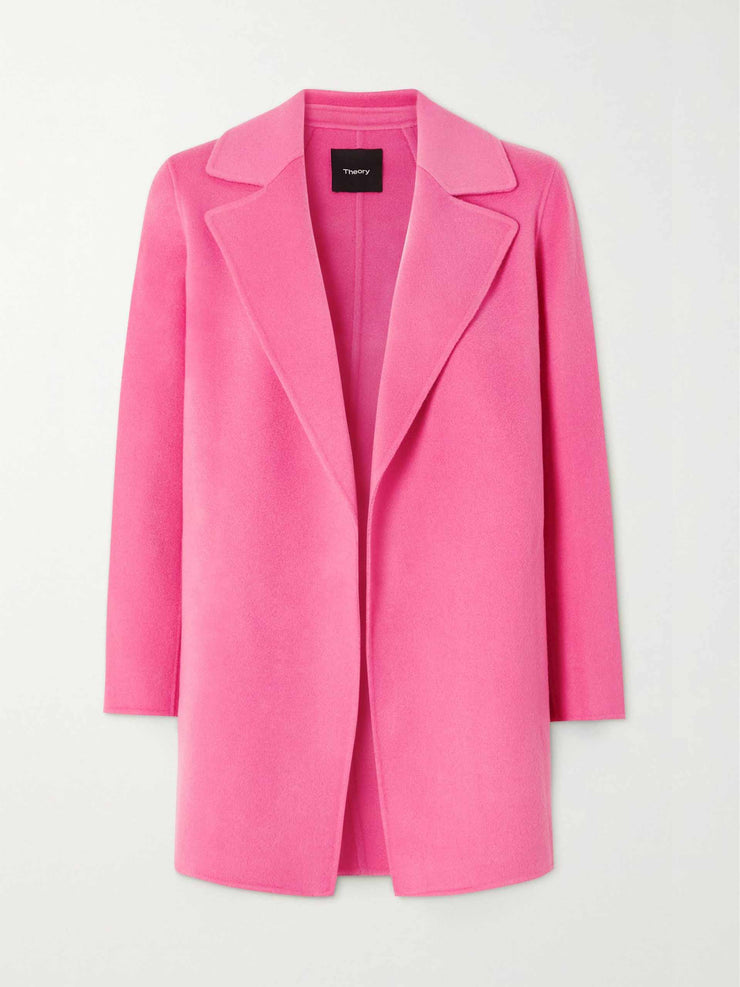 Pink wool and cashmere blend coat