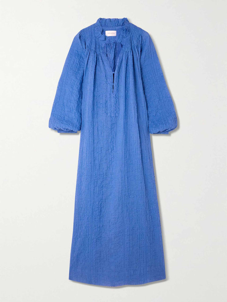 Crinkled cotton-blend maxi dress