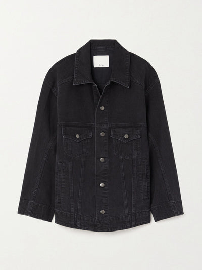 Tibi Black oversized denim jacket at Collagerie