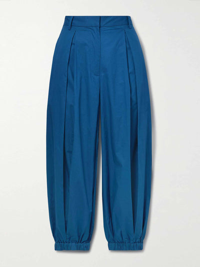 Tibi Pleated cotton-poplin tapered pants at Collagerie