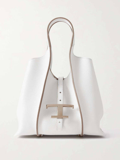 Tod's White textured-leather tote at Collagerie