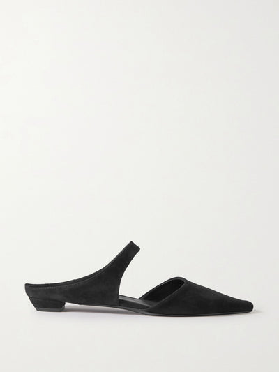 Totême T-strap faille point-toe flats at Collagerie