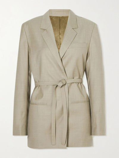 Totême Beige wrap blazer at Collagerie