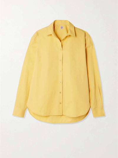Totême Yellow cotton poplin shirt at Collagerie