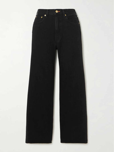 Tu Es Mon Tresor Black cropped high-rise wide-leg jeans at Collagerie