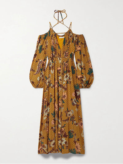 Ulla Johnson Noemi gathered printed woven dress at Collagerie