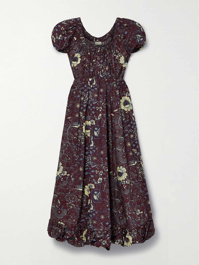 Ulla Johnson Printed cotton-poplin midi dress at Collagerie