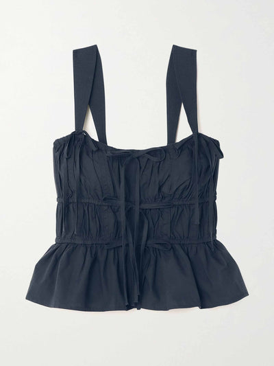 Ulla Johnson Navy poplin top at Collagerie