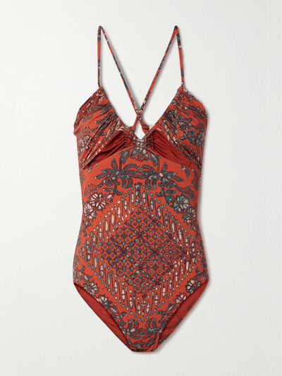 Ulla Johnson Cutout printed swimsuit at Collagerie