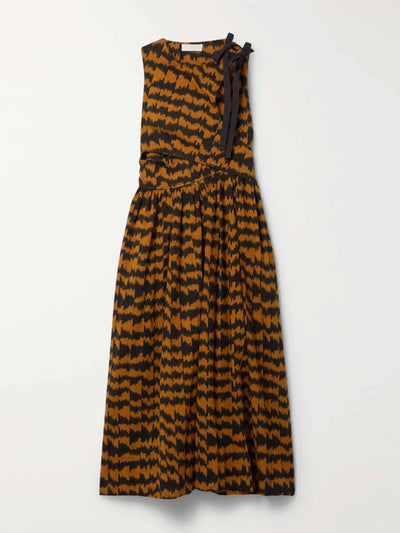 Ulla Johnson Brown and black print wrap dress at Collagerie